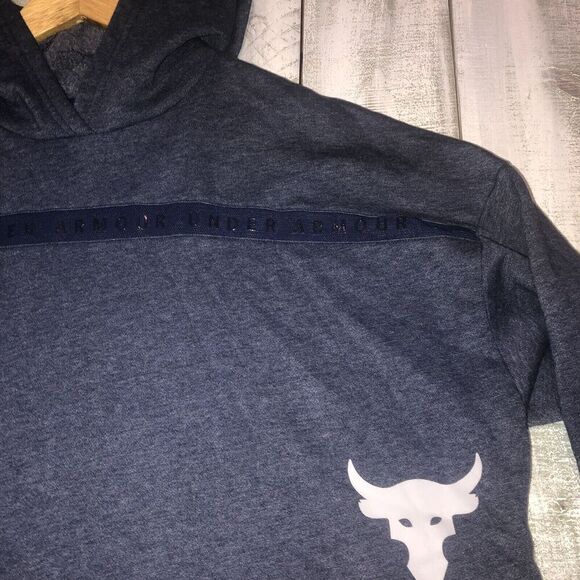 Under Armour Hoodie Womens Medium Project Rock Cropped Oversized Workout - Picture 5 of 11